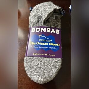 Bombas Gray Gripper Slipper Socks